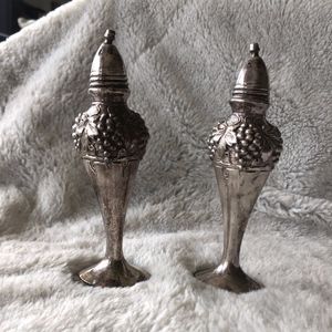 Antique Salt & Pepper Set, Silver-Plated,  EP Lead